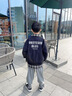 安迪杰克爾男童外套兒童2025春裝新款?yuàn)A克拉鏈衫假兩件襯衫領(lǐng)帥氣童裝上衣 黑色 140 曬單實(shí)拍圖