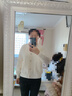 她享針織衫女春秋圓領(lǐng)百搭毛衣女士領(lǐng)口拼接針織上衣打底衫女T43Z007 曬單實(shí)拍圖