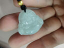 六福珠寶彌勒佛翡翠吊墜黃金轉(zhuǎn)運珠翡翠玉佛玉墜掛繩 L28TBA1P0020 總重7.60克 曬單實拍圖