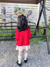 Teenie Weenie Kids小熊童裝25年新款女童親子純棉絞花開(kāi)衫毛衣 紅色 120 cm 曬單實(shí)拍圖