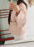 DXOT休閑韓系百搭短款棉服女2025年新款秋冬季棉衣夾棉外套輕薄小棉襖 【粉紅色】 55/60kg【L】 曬單實(shí)拍圖
