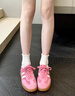 依思 Q（exull）平底德訓鞋女2025秋季新款軟底輕便透氣板鞋女百搭運動(dòng)休閑鞋女 桃粉色【輕便芭蕾風(fēng)】 37 曬單實(shí)拍圖