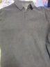 老爺車(chē)100%純棉長(cháng)袖t恤男士秋冬中年翻領(lǐng)加絨加厚燈芯絨保暖POLO打底衫 灰色 180/2XL 曬單實(shí)拍圖