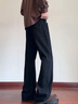OEMG美式高街牛仔褲子男士春秋季潮牌痞帥水洗cleanfit微喇闊腿長褲男 黑色 XL 【建議135-150斤】 曬單實(shí)拍圖