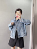 ELAND【泡芙牛仔】衣戀短外套女復古腰部側插袋牛仔外套25秋新款 牛仔色(55)Indigo S /160 曬單實拍圖