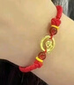 周大金 CHOW TAI KING十二生肖平安扣紅繩手鏈女男生2026本命年馬年手繩新年禮物送女友 【小金蛇】手繩 曬單實(shí)拍圖