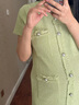 Sellynear孕婦裙子連衣裙2025春季新款高級感香草綠小香風(fēng)針織裙 香草綠 L 曬單實(shí)拍圖