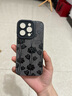 藍妮子 適用蘋果15pro/max手機殼14pro/max保護套iphone15pro蘋果13/pro手機殼蘋果12promax手機殼女生 灰底-多朵黑玫瑰 蘋果15Pro 曬單實拍圖