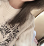 moussy 新品暗黑哥特圖案短款針織衫毛衣女028HAZ70-0951 013象牙色 均碼 00020/F 曬單實拍圖