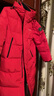 波司登（BOSIDENG）【反季】冬季羽絨服男女情侶款長(zhǎng)款連帽新國(guó)標(biāo)90絨運(yùn)動(dòng)時(shí)尚外套 新年紅1557 M 165/88A 體重約120-140斤 曬單實(shí)拍圖
