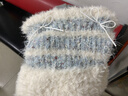 途尊可愛(ài)小熊耳朵帽子女秋冬季保暖防風(fēng)長(cháng)毛絨絨護耳系繩針織毛線(xiàn)帽冬 白色 曬單實(shí)拍圖