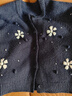 伊芙麗（eifini）伊芙麗圓領(lǐng)手工刺繡毛球毛衣外套女2024秋季新款重工設(shè)計(jì)感針織衫 藏青 S 曬單實(shí)拍圖