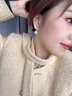 LAST KISS韓粉珍珠耳環(huán)女2025新款潮小眾設計輕奢高級感氣質(zhì)耳鉤送生日禮物珍珠白耳環(huán)14MM 曬單實(shí)拍圖