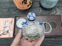 傳承令何賦森龍鳳西施壺手工浮雕青花茶壺鎏銀功夫茶具套裝家用一壺兩杯 鎏銀-青花龍鳳西施壺一壺兩杯 曬單實(shí)拍圖