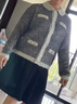 哥弟真的好（GIRDEAR）女裝拼色珠片金銀絲小香風(fēng)Polo針織開衫女A400983 銀灰 XL (5碼) 曬單實(shí)拍圖