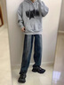 BUFFNY品牌老爹鞋男2024新款透氣ins網(wǎng)面鞋增高厚底運動(dòng)黑色男鞋情侶鞋 黑色 44 曬單實(shí)拍圖