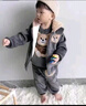 迪士尼寶寶男寶寶冬裝加絨加厚三件套小孩衣服冬天嬰兒保暖套裝洋氣一歲童裝 灰色兔毛熊三件套 加絨 120 曬單實(shí)拍圖