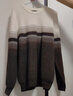 太平鳥(niǎo)男裝毛衣冬季條紋漸變毛衫寬松糯米絨休閑質(zhì)感 深棕色 XL 曬單實(shí)拍圖