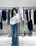 紅蜻蜓闊腿牛仔褲女寬腿喇叭褲2025年春季高腰直筒休閑拖地女士長(zhǎng)褲子女 藍(lán)色 長(zhǎng)褲 L 曬單實(shí)拍圖