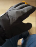紅蜻蜓手套男冬季騎行保暖滑雪手套加絨加厚騎電動(dòng)摩托車(chē)防風(fēng)防寒棉手套 加絨加厚男款-黑灰 魔術(shù)貼調節背帶 曬單實(shí)拍圖