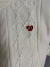 查爾斯桃心純色簡(jiǎn)約小愛(ài)心LOGO休閑保暖高領(lǐng)針織毛衣 男女同款 米白色 L  曬單實(shí)拍圖