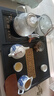 合成烏金石茶盤套裝全自動上水一體石茶盤整套辦公家用茶臺茶盤 (一體式)60*45長窗花+玻璃電爐 曬單實拍圖