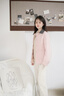 ELAND【三防】衣戀棉服女學(xué)院風(fēng)秋日華夫餅絎縫外套2025秋季新款 粉色(25)Pink S 160 曬單實(shí)拍圖