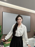 lagogo【抗菌】法式V領(lǐng)白色襯衫女拉谷谷2025年春季新款免燙上衣 本白色 M 曬單實(shí)拍圖