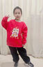 真維斯（Jeanswest）親子裝一家三口2026馬年紅色本命年加絨拜年衛衣父子母女新年衣服 【1件加絨】紅/J馬踏青云右下 170 曬單實(shí)拍圖
