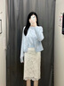 法曼萱（FAMANXUAN）【MIU系】小雛菊刺繡羊毛針織開衫毛衣女2025春新款氣質(zhì)時尚上衣 花楹藍(lán)（開衫） S 160/84A/S 曬單實拍圖