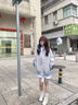 燦圖國潮美式復古三條杠外套女春秋季新款夾克寬松休閑棒球服情侶裝潮 灰色 常規(guī) L 【建議100斤到120斤】 曬單實拍圖
