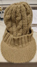 CTRLEND男士短檐鴨舌帽冬季中老年人加絨加厚保暖麻花毛線(xiàn)針織帽子 卡其色 曬單實(shí)拍圖