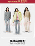 熱風(fēng)（Hotwind）冬季新款女士絞花針織衫老錢(qián)風(fēng)圓領(lǐng)內搭毛衣打底上衣 09灰色 L 曬單實(shí)拍圖