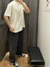 EJOT春夏季牛仔褲男直筒顯瘦美式ins百闊腿褲高檔顯瘦男褲 [煙灰色]皮帶款 單褲 XL 曬單實拍圖