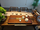 茶錦記新中式天然整塊黑檀木茶盤家用排水簡約功夫茶具原實木茶托臺茶幾 黑檀木60*30*5cm【排儲水兩用】 曬單實拍圖