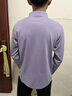 羅蒙（ROMON）含桑蠶絲長袖t恤男士秋季新款純色Polo翻領(lǐng)衫中青年綿羊毛體恤衫 霧藍 XL 180/52 曬單實拍圖
