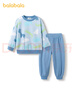 巴拉巴拉童裝兒童套裝冬季加厚搖粒絨小童寶寶睡衣萌趣外出男童女童家居服 藍色調00388 100 曬單實(shí)拍圖