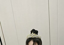 穎貝爾兒童節禮物皇冠女童生日頭飾發(fā)箍冰雪公主女孩派對演出發(fā)飾王冠 金白色皇冠+項鏈+耳夾（禮盒款） 曬單實(shí)拍圖