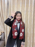 CRANTA KOMEIA圍巾女秋冬季過年紅色針織毛線保暖圍脖生日七夕情人節(jié)禮物 花朵紅色 高級(jí)感輕奢ck風(fēng)送女朋友老婆實(shí)用 曬單實(shí)拍圖