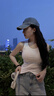 Henny Rue女士背心女工字基礎長(cháng)款螺紋帶胸墊內搭可外穿運動(dòng)休閑打底上衣 純凈白 均碼 曬單實(shí)拍圖