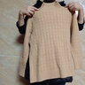 妃奧絨【撤柜斷碼】2025秋冬針織衫半高領(lǐng)加厚毛衣女洋氣內搭羊毛打底衫 金駝色 M【95-105斤】 曬單實(shí)拍圖
