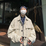 杜小閑 小香風外套男生春秋季加厚潮牌寬松衣服男韓版大碼百搭高街夾克 杏色 XL [建議120-140斤] 曬單實拍圖
