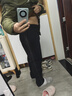 羅蒙（ROMON）燈芯絨休閑褲男2025秋季抽繩腰時尚百搭直筒長褲男 3K147A30黑色【加厚款】 2XL 185 (適合155-170斤) 曬單實拍圖