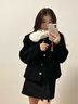 蘇木佰（SOMUBAY）卡通小羊毛絨圍巾女2025冬季韓版短款學(xué)生百搭保暖護頸交叉小圍脖 白色 曬單實拍圖