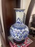 嵐景閣景德鎮(zhèn)陶瓷器花瓶擺件青花瓷大師手繪花瓶客廳插花新房裝飾擺件 小號(hào)纏枝蓮富貴瓶 30cm 曬單實(shí)拍圖