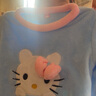兒童睡衣女法蘭絨寶寶小孩秋冬加厚珊瑚絨家居服套裝 藍(lán)色貓咪絨【有發(fā)帶】 12碼120-130厘米 曬單實(shí)拍圖