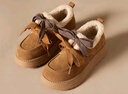 他她（TATA）小咖豆厚底毛毛鞋女鞋加絨保暖單鞋子雪地靴冬季CYY02DM4 棕色（絨里-雙鞋帶款） 37 曬單實(shí)拍圖