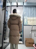 紅袖狐貍毛立領(lǐng)羽絨服冬季2024新款女裝插肩袖雙拉鏈休閑保暖長(zhǎng)款外套 淺米005 L 曬單實(shí)拍圖