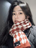 CinvaiKrose本命年紅色圍巾女士2025新款針織毛線(xiàn)學(xué)生保暖圍脖生日圣誕節禮物 菱形格紅色【限定禮盒包裝】 曬單實(shí)拍圖