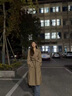 她芙（tafu）品牌女裝風(fēng)衣外套女2025春秋新款小個(gè)子英倫風(fēng)氣質(zhì)收腰雙排扣大衣 卡其色 M 曬單實(shí)拍圖